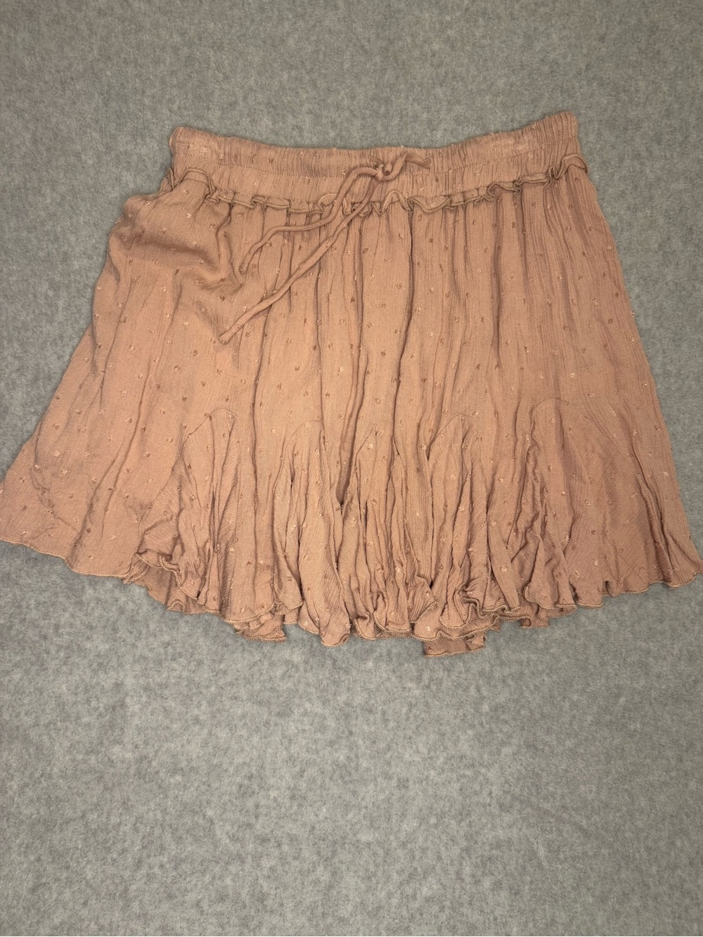 HYFVE Mauve Textured Ruffle Skater Skirt